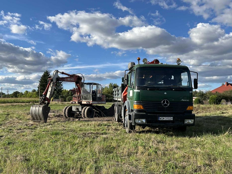 Piach, ziemia, kruszywa, pellet, transport wywrotka + HDS, koparka