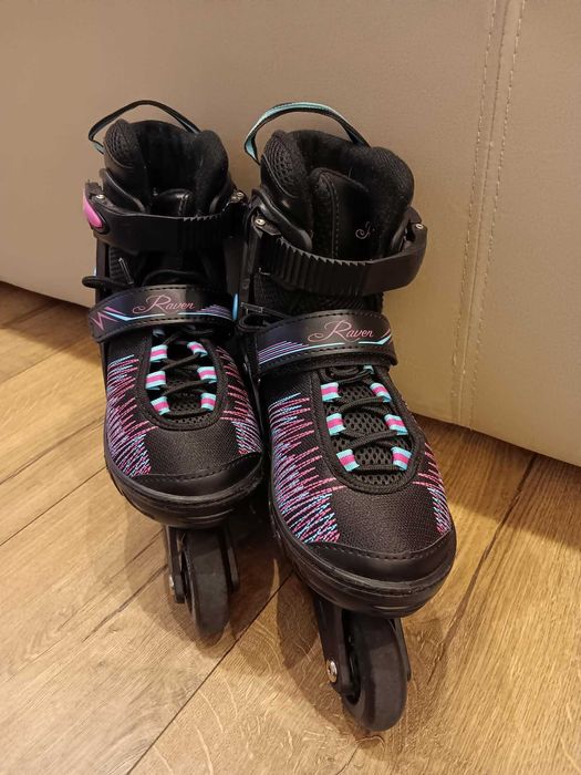 Rolki Regulowane RAVEN Cande Black Mint Violet 31-35 Kauczuk