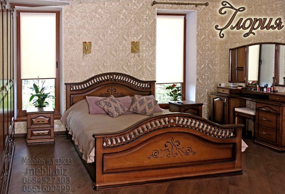 Спальня: Ліжко, Столик туалетний, 2 Тумбочки Комод Шафа Шифоньєр Трюмо