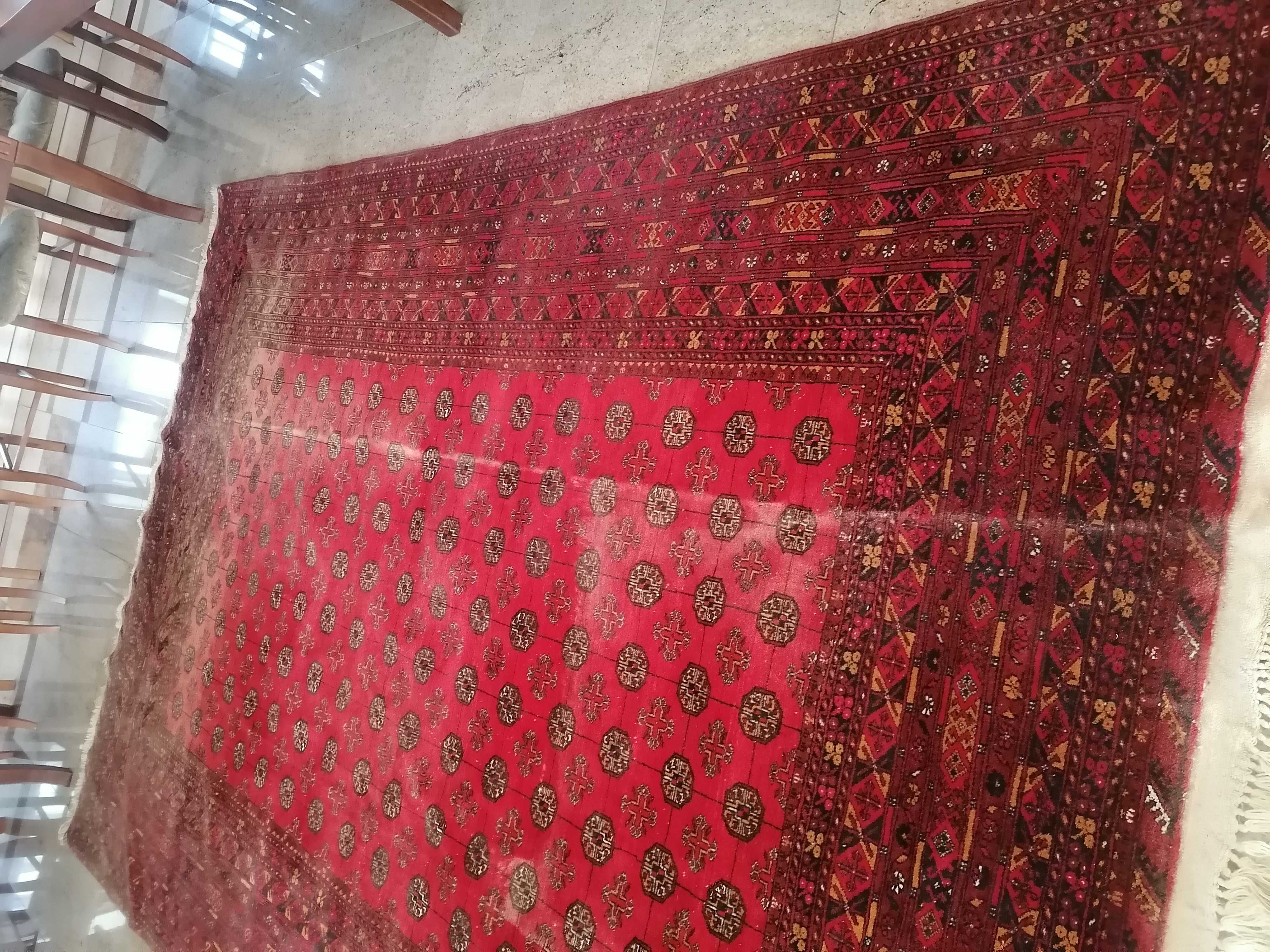 Duży ręcznie tkany dywan bukhara tekke? 3.6m x 2.5m 200 000 wezłów m2