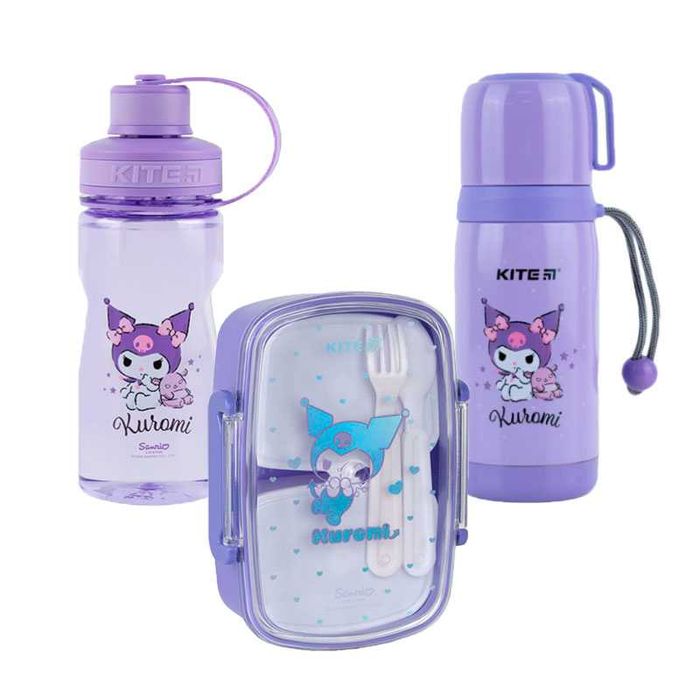 Набір термос 24-301 + пляшечка 24-397 + ланчбокс 25-181 Kite Kuromi