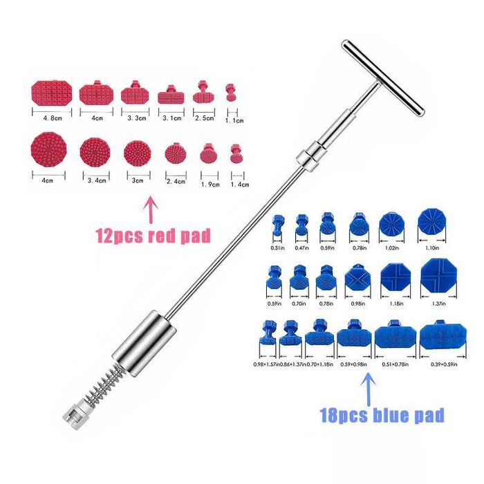 Набір обратной молоток для видалення вмятин+грибки 30шт,пдр інструмент