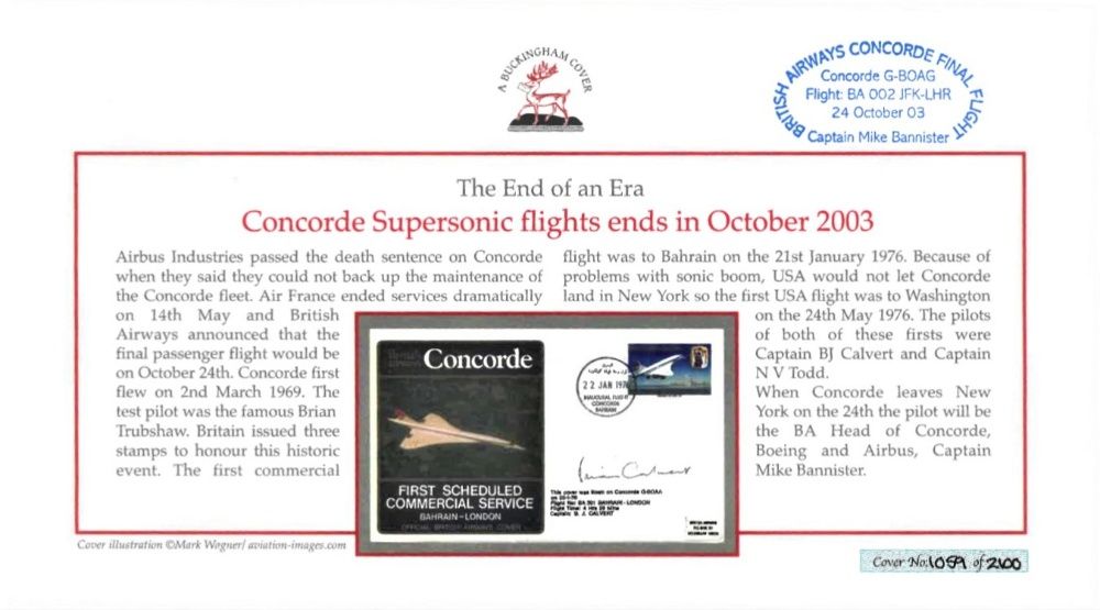 Wielka Brytania 2003-Ostatni lot Concorda-RZADKA KOPERTA!