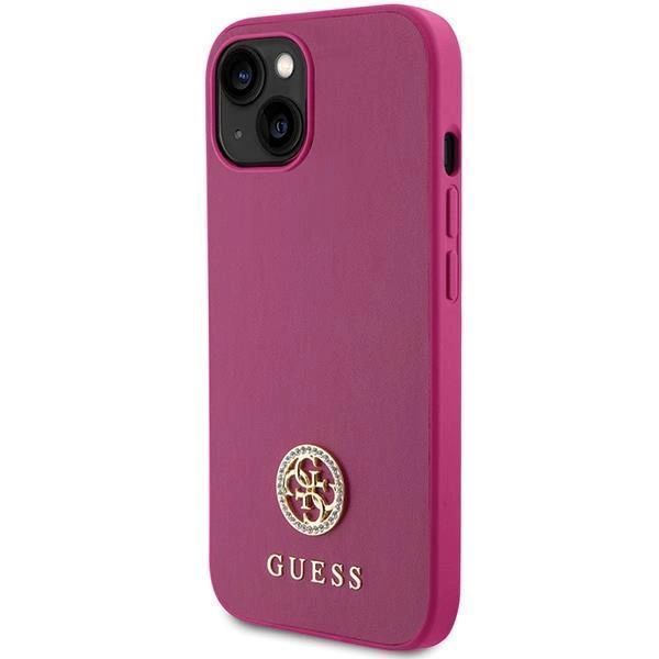 Etui Guess Strass Metal Logo Do Iphone 15 - Różowe