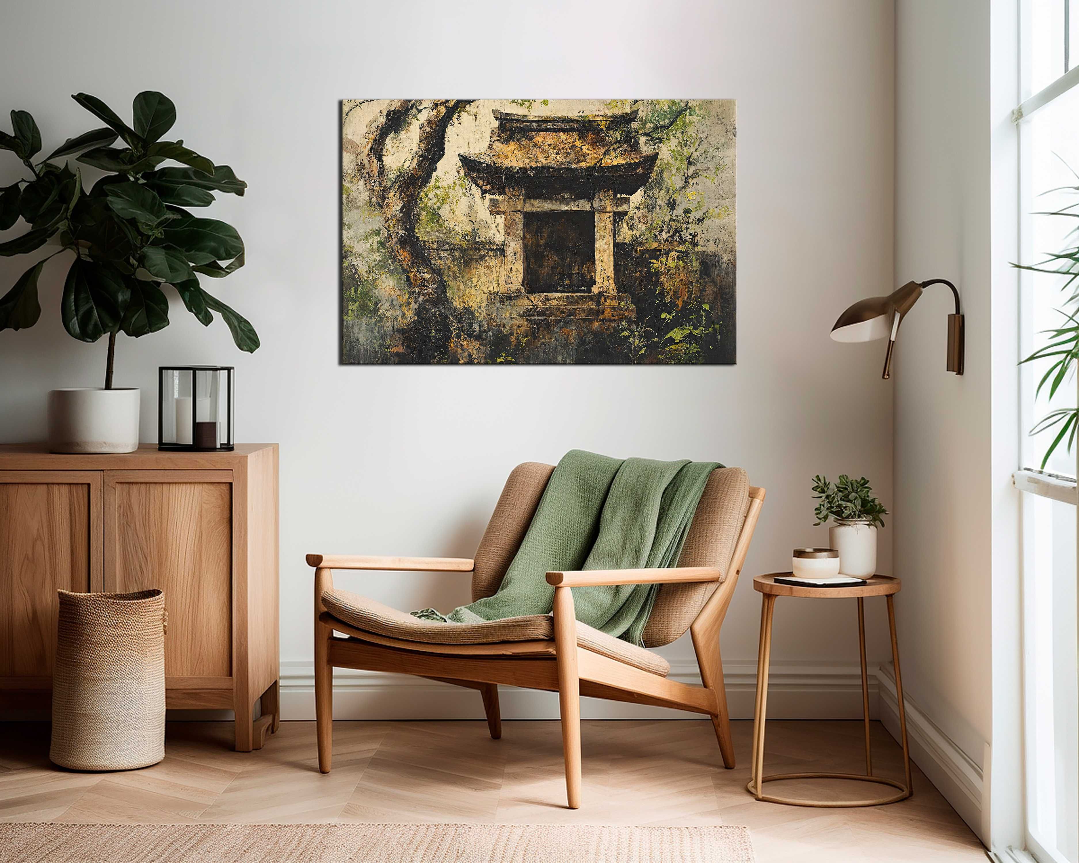 Zapomniana Świątynia | Obraz, płótno 150x100 cm – Wabi Sabi 55