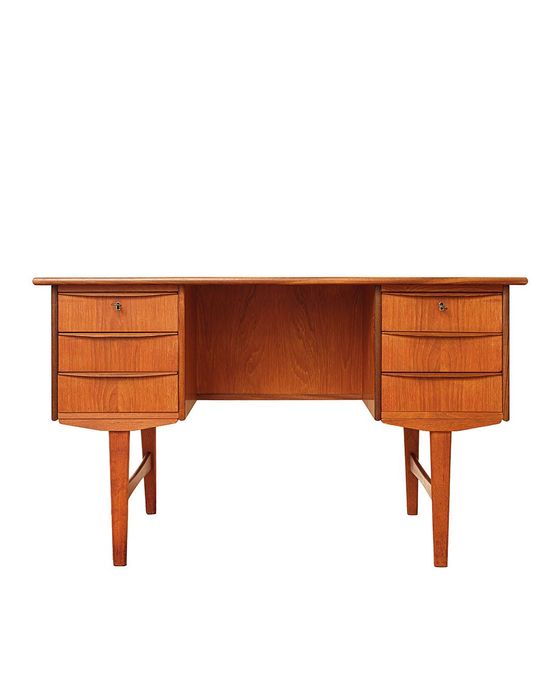 Duńskie biurko, drewno teak, lata 70-te. Mid century modern.