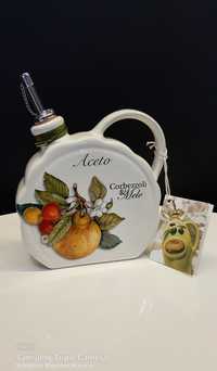Nuova ceramic Italia butelka do octu oliwy vintage nowa motyw owoce