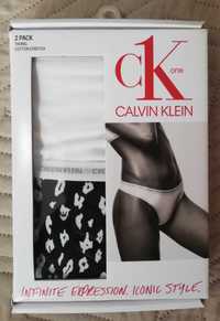 Stringi damskie nowe CALVIN KLEIN oryginalne 2pak S