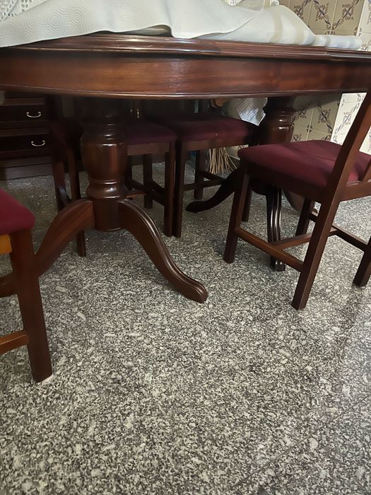 Conjunto moveis sala mesa cadeiras comoda