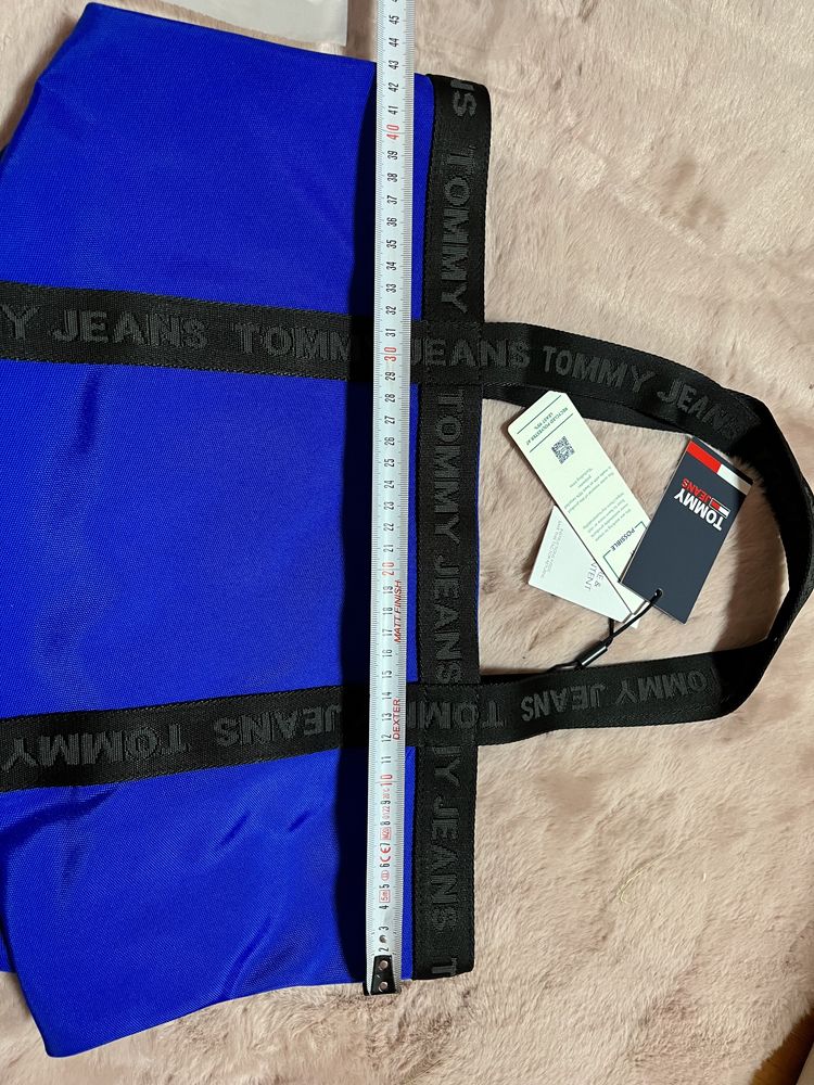 Tommy Hilfiger Jesns torba shopper szoperka niebieska Logo logowana