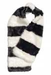 H&M szal etola futro futerko black white czarnobiały fake fur eko NOWY
