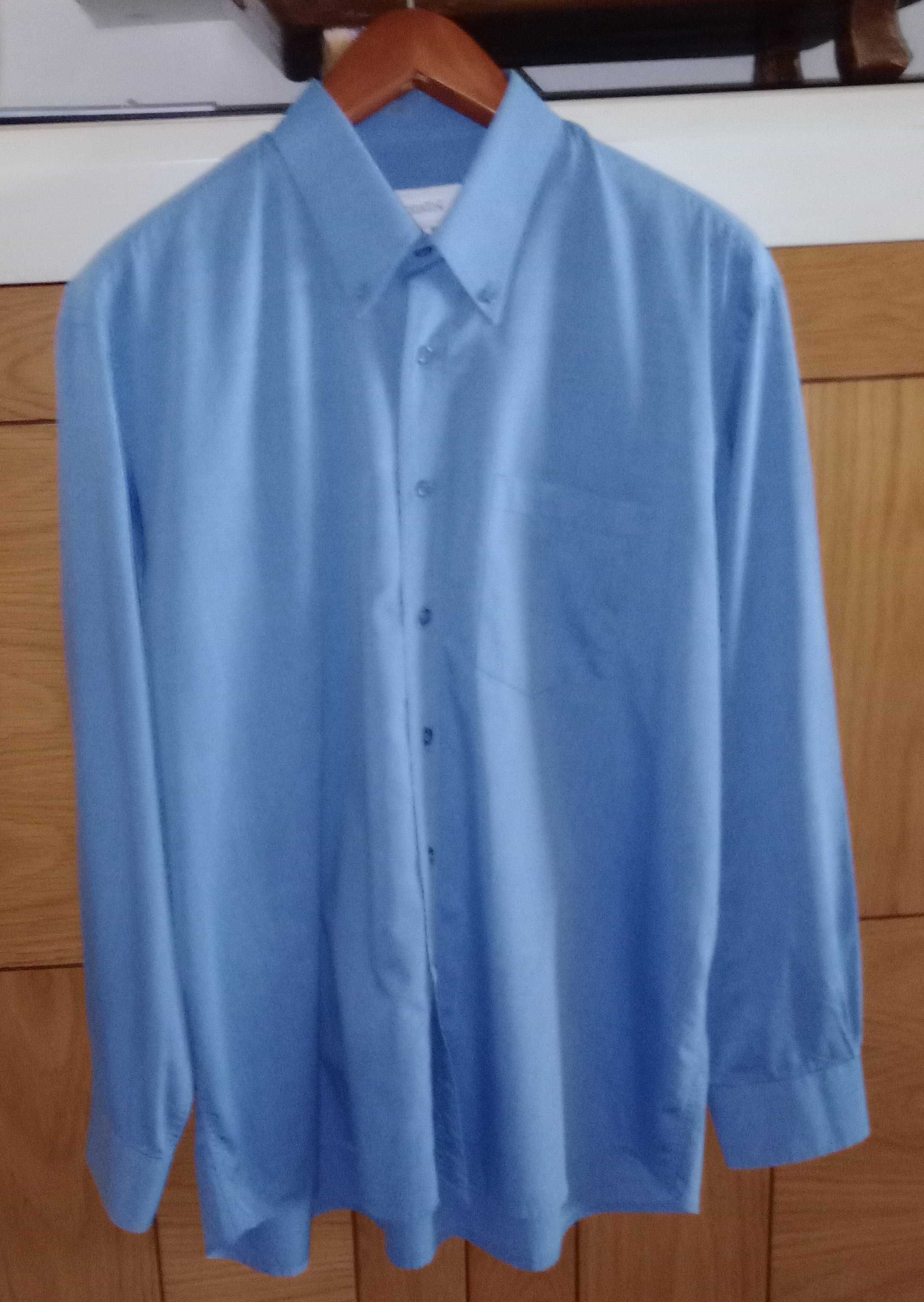 Camisa, Manga comprida, Marca Jackerton, Azul liso  XL -Como Nova