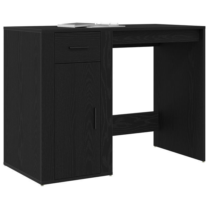 Biurko Vidaxl Czarny Dąb 100X49X75 Cm Z Materiału Drewnopochodnego