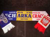 LECH - ARKA - CRACOVIA - WIELKA TRIADA Szalik szal piłkarski sportowy