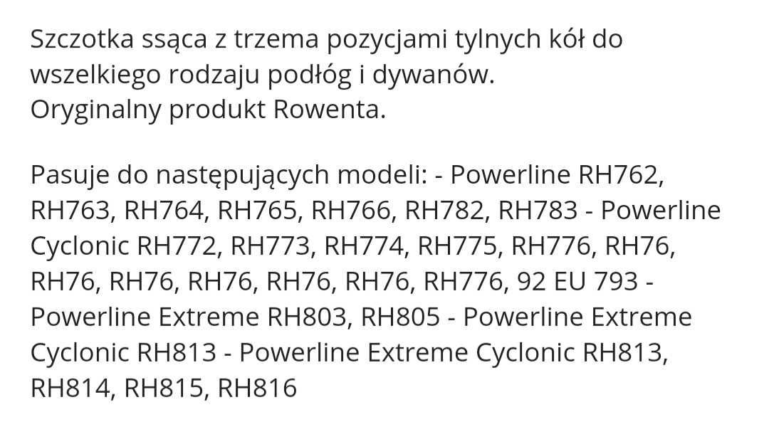 Szczotka do odkurzacza rowenta ,tefal