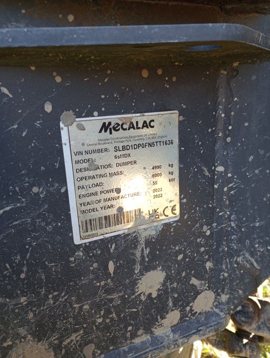 Wozidło mecalac 6mdx, wozidło z kabiną, wozidło obrotowe 6t, 580 mth