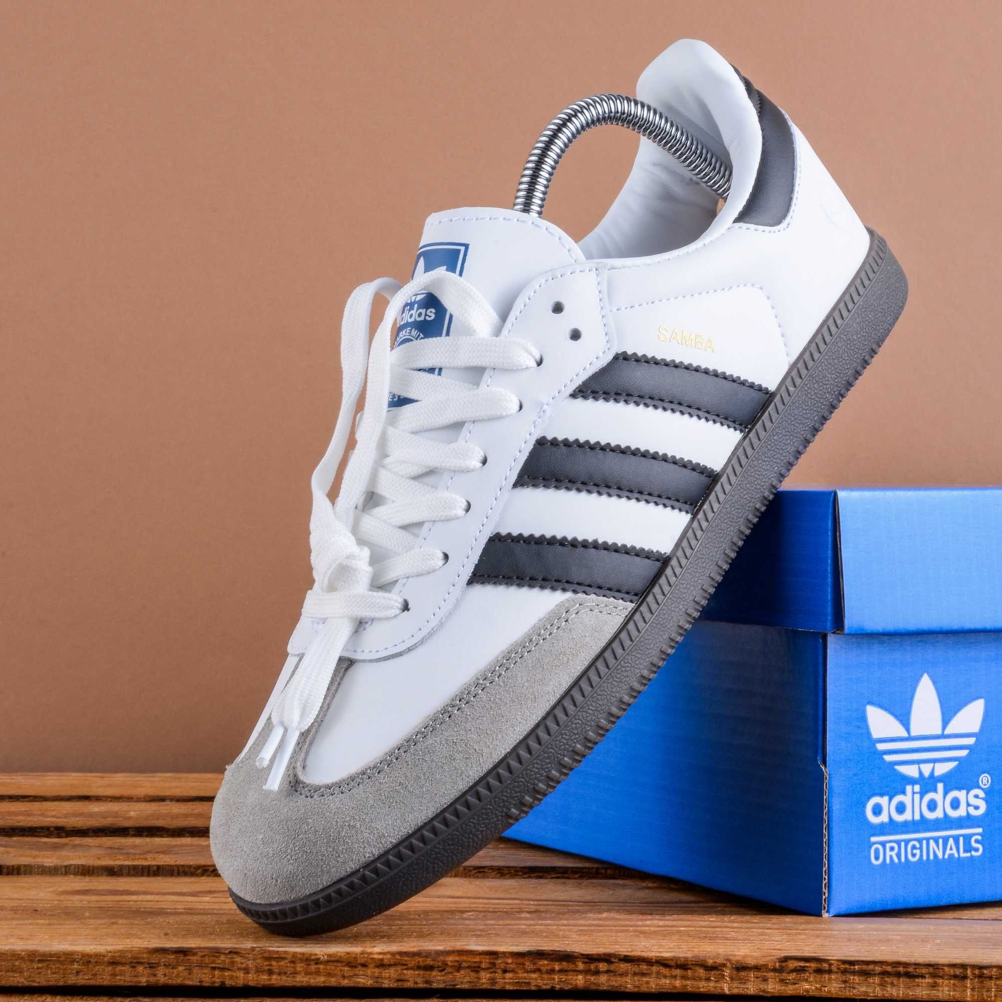 (1851) Кросівки кеди Adidas Samba білі з чорним (41-45)
