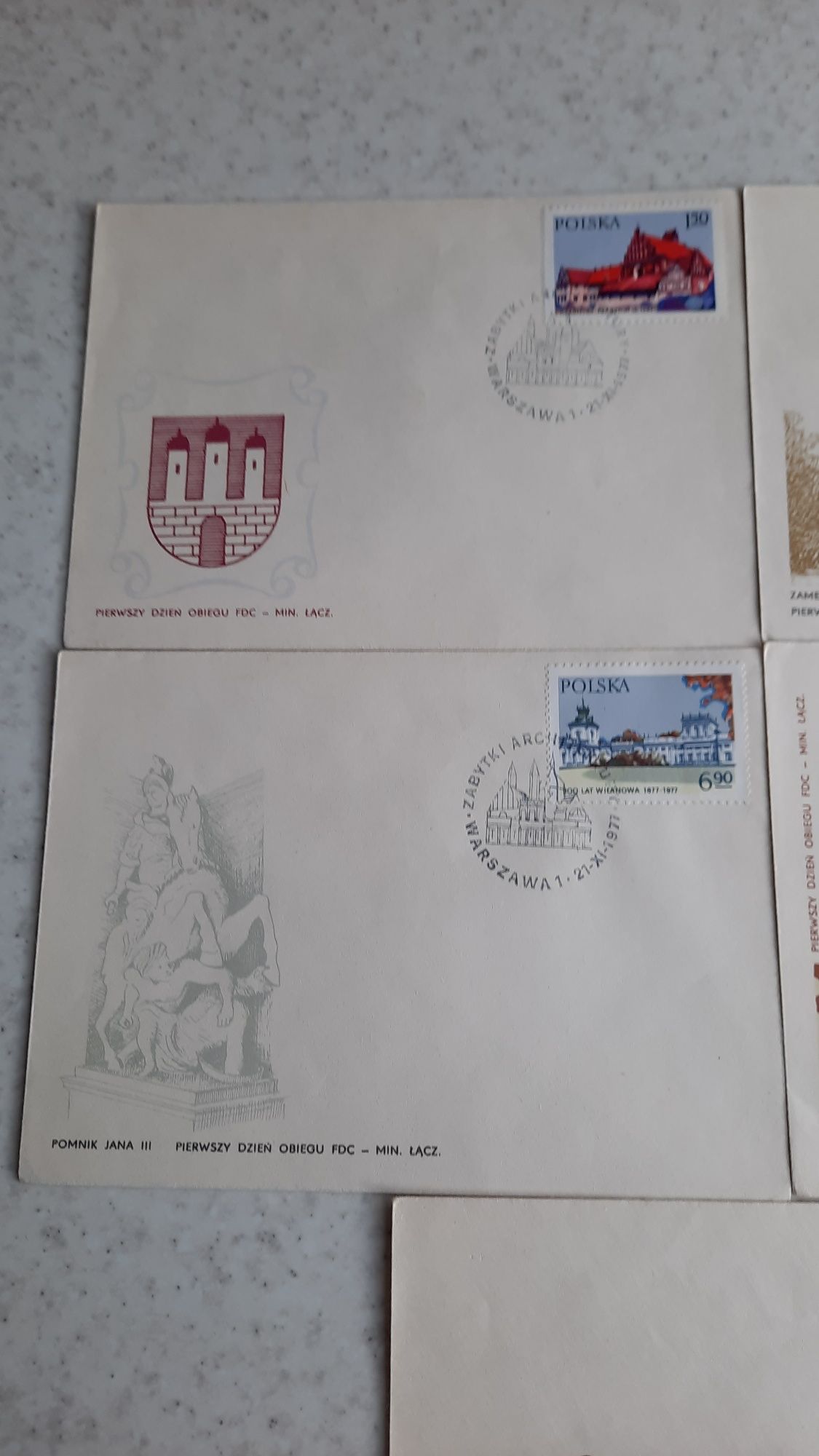 Koperty kolekcjonerskie FDC 5szt.