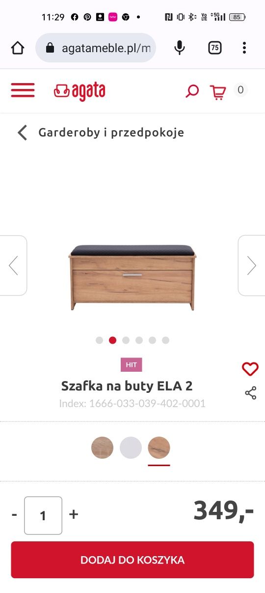 Szafka na buty z siedziskiem