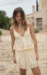 Zara zestaw z haftem top szorty M