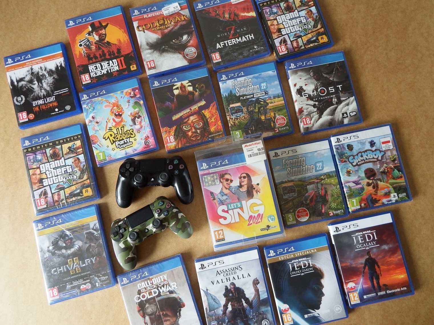 KUTNO GRY PS4 PS5 JEDI Ocalały Farming GTA5 Sackboy PADY Duashock 4