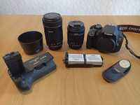 Canon 700D + 2 lentes + 2 baterias + grip (kit como novo)