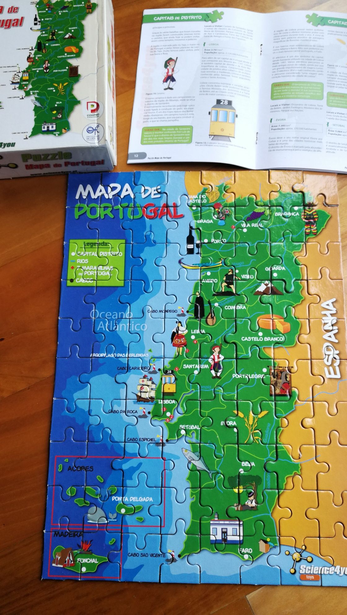 Jogo Forca +Puzzle Mapa de Portugal Science for you 6Anos