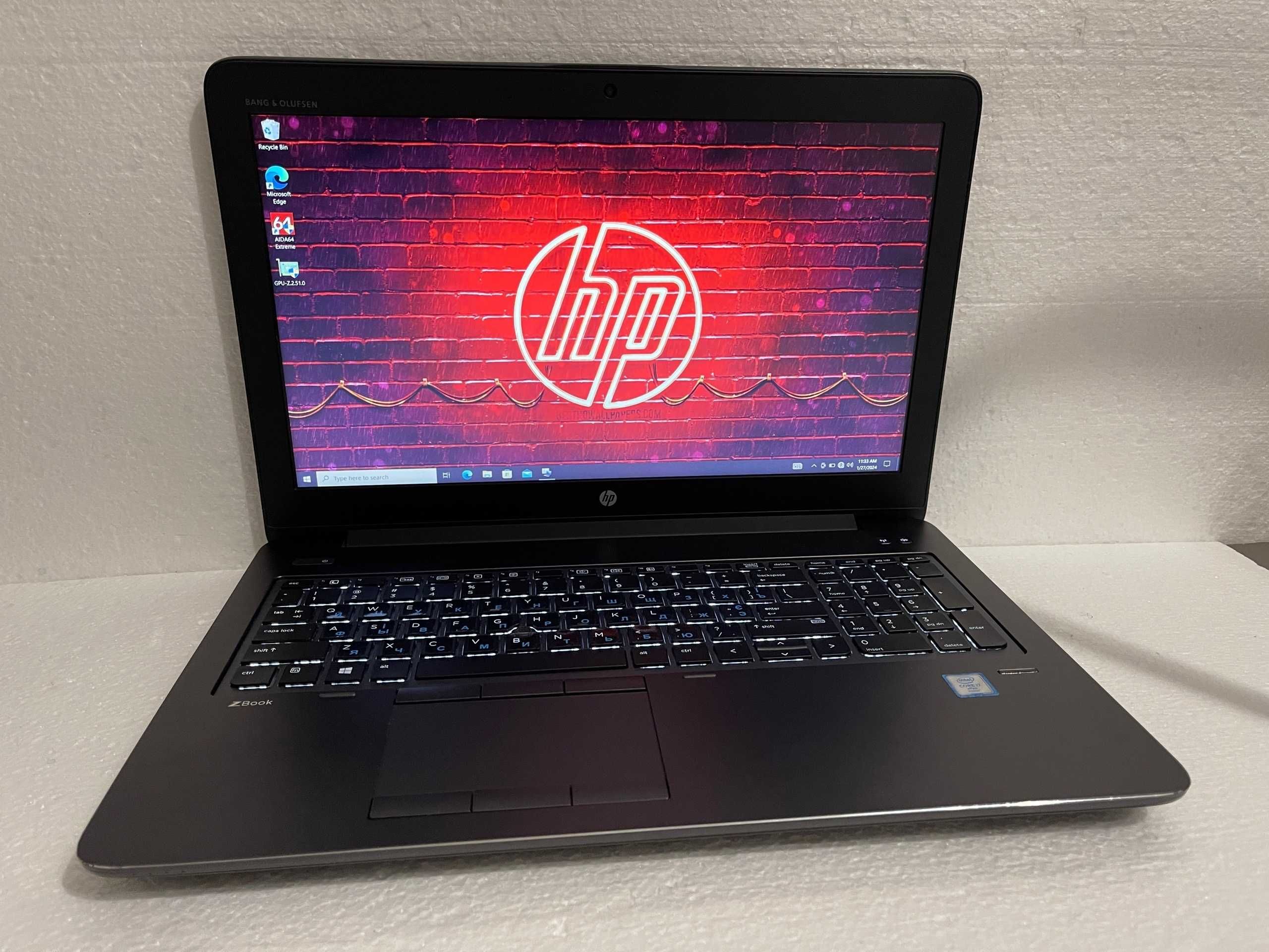 Игровой ЗВЕРЬ! HP ZBook 15 + (Core i7 8" ЯДЕР) + 16 DDR4 + Видео GDDR5