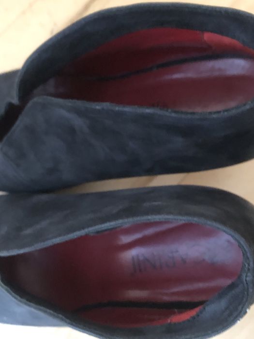 Botki Carini zamszowe nubukowe czarne
