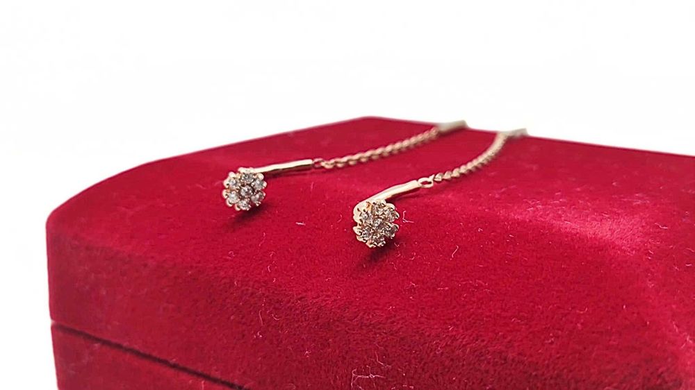 Eleganckie długie kolczyki próby 585 - 1,02g