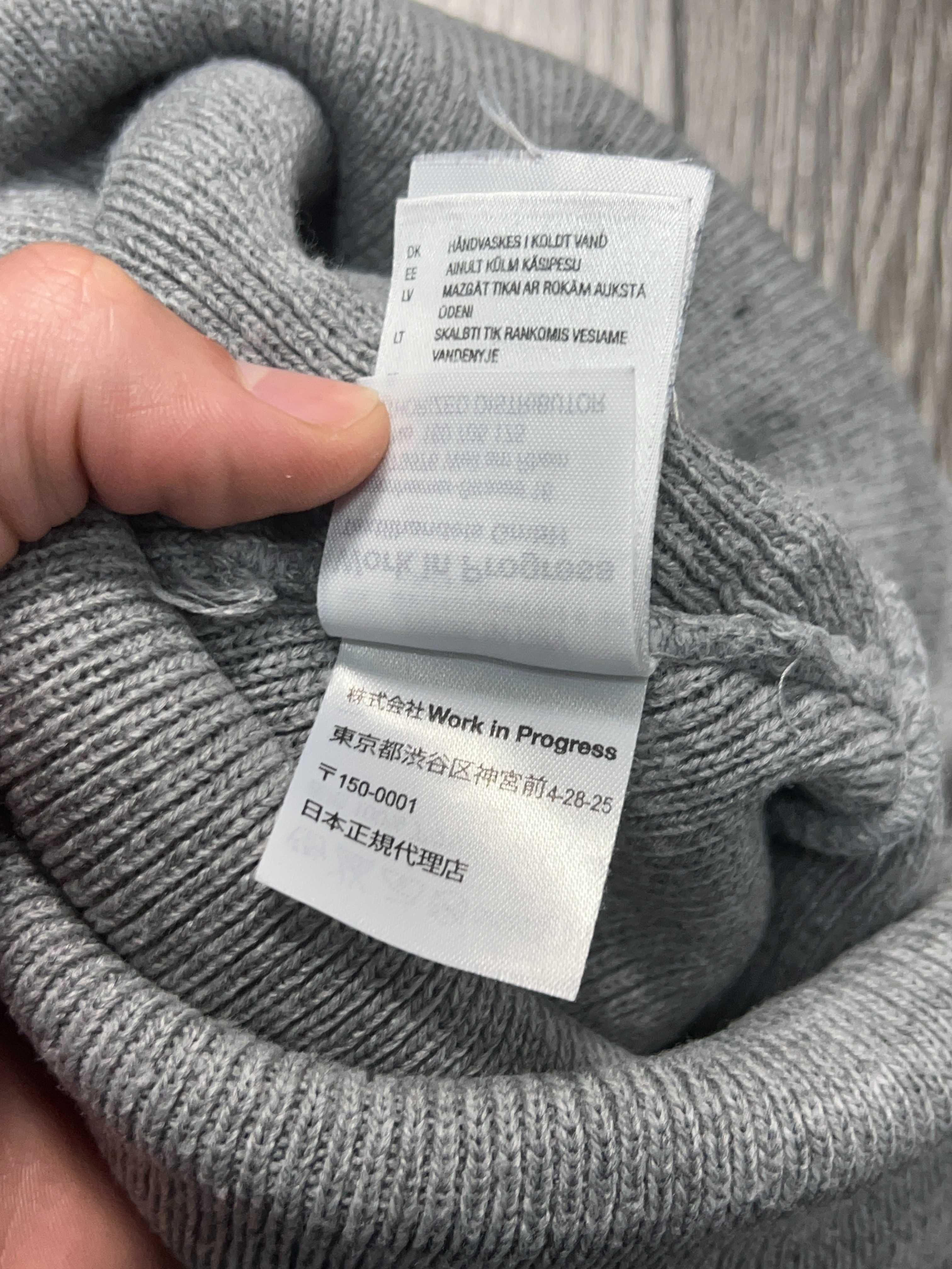 Carhartt чоловіча шапка сіра біні оригінал осіння зимова з нашивкою