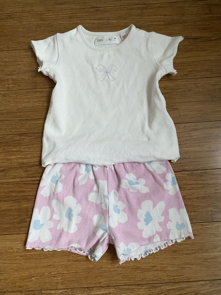 Zara t shirt i spodenki na lato roz 92cm
