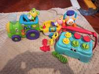 Fisher price bebo interaktywny pociąg i stolik majsterkowicza
