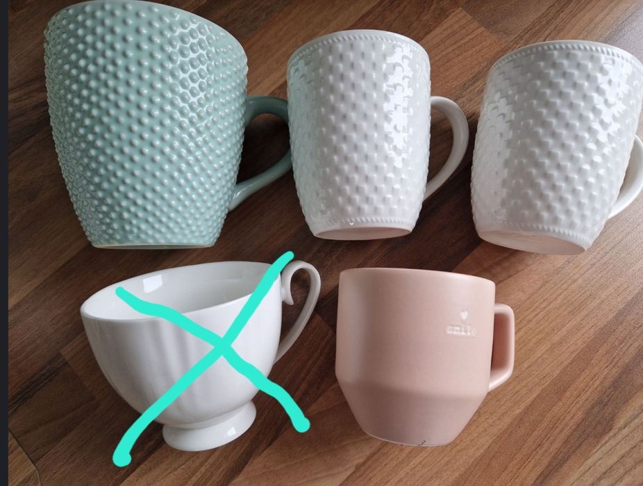 4 kubki, 5 filiżanek pepco