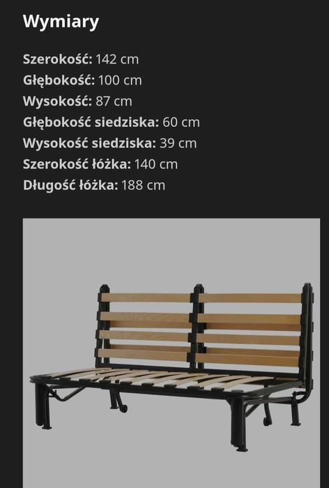 Łóżko/sofa składane Lycksele Ikea