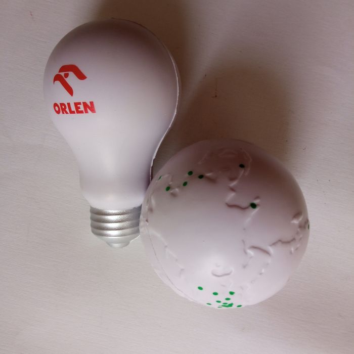 Piłeczki antystresowe relaksacyjne w kształcie żarówki i globu 3 szt.