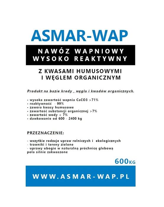 Czarna kreda, wapno nawozowe granulowane węglanowe magnezowe i kreda