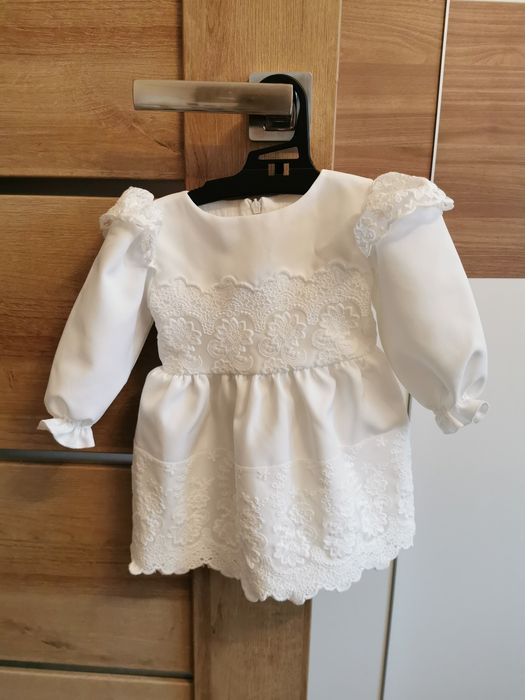 Sukienka ecru na chrzest 62-68 Sophie design.