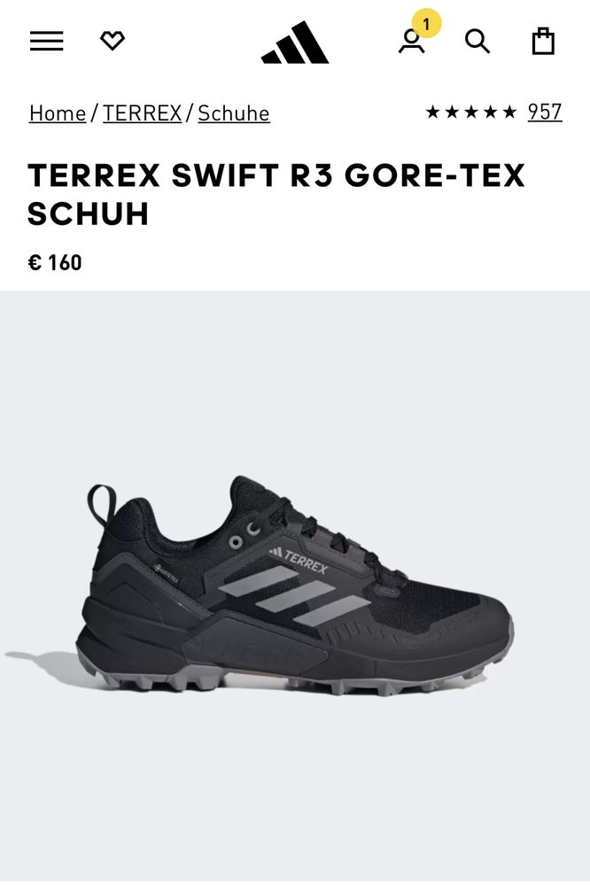 Оригінал | Кросівки Adidas Terrex Swift R3 GTX Gore-Tex трекінгові