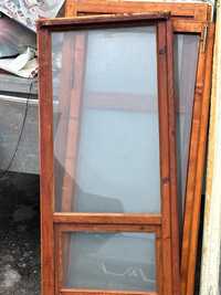 Продам деревянный застекленный балконный блок окно двери