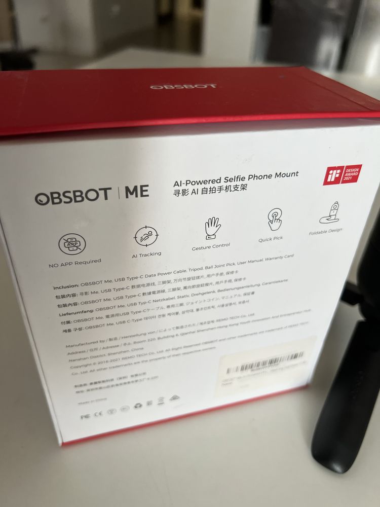 Obsbot Me Держатель для телефона с отслеживанием движения и AI