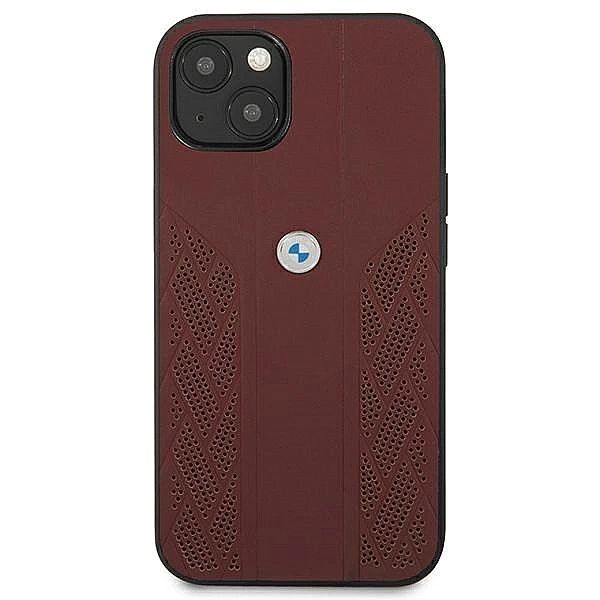 Etui BMW Leather Curve Perforate na iPhone 13 mini - czerwone