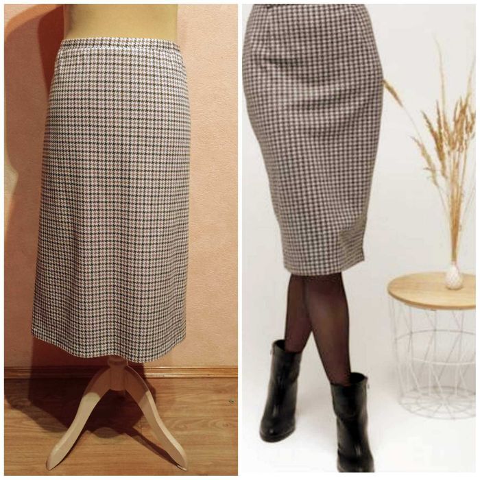 Элегантная комфортная юбка в гусиною лапку (Англия).