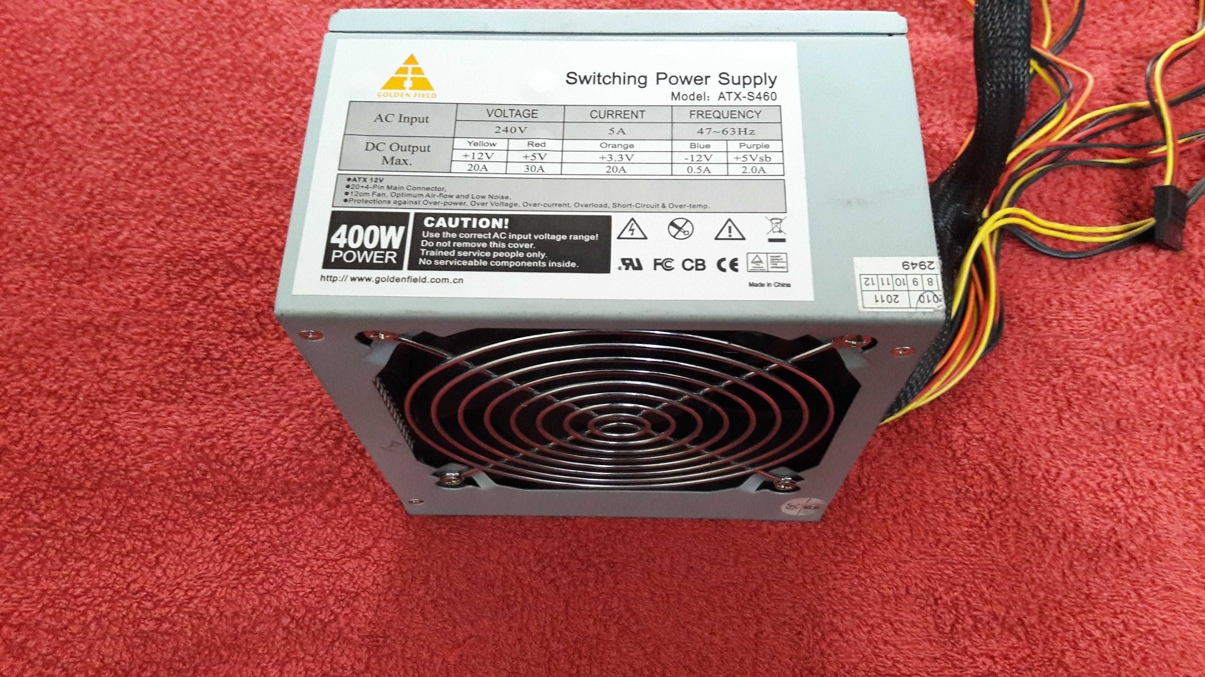 Блок питания atx Golden Field 400w вентилятор 120 мм.