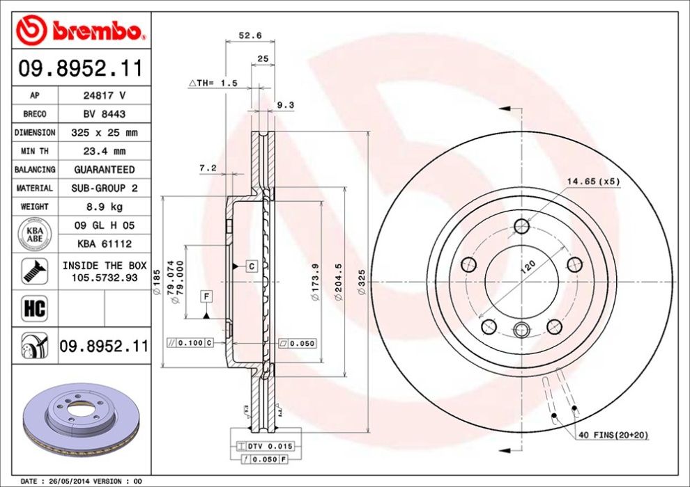 Kit discos de travão para BMW série 3 (E46) ** NOVOS **