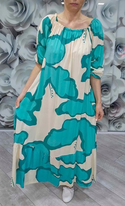 Piękna Sukienka Hiszpanka Kobieca Czarująca 50 52 Włoska