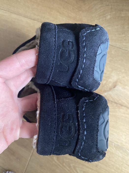 Ugg męskie buty mokasyny wkładka 29 cm wełna skóra zamszowa granatowe