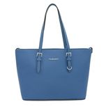FLORA&CO torebka damska klasyczna sztywna z paskiem V048 c.jeansowa