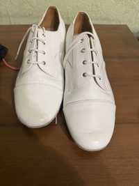 Мужские белые кожаные туфли для бальных танцев