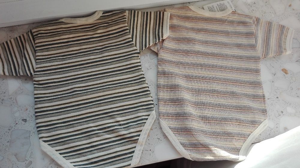 NOWE Body, rozmiar 68 (krótki rękaw, 100% bawełna) w paski